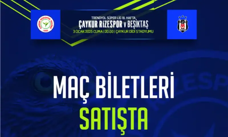 Çaykur Rizespor – Beşiktaş Maç Biletleri Satışa Çıktı