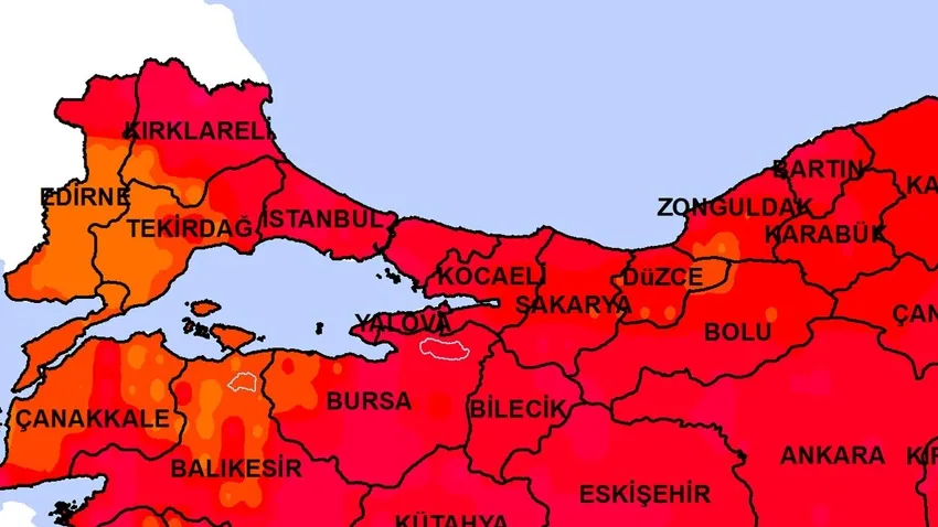 Bursa, Yalova, Kocaeli, İstanbul ve Sakarya