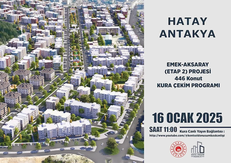 Hatay’da bin 497 konut için kura çekilecek