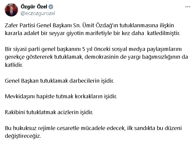 Zafer Partisi’nde yeni görev dağılımı; Şehirlioğlu, Genel Başkan Vekili olarak görevlendirildi (2)