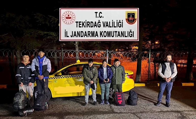 Tekirdağ’da takside 5 kaçak göçmen yakalandı