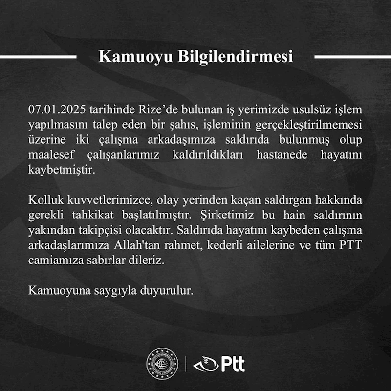 PTT şubesinde tabancayla ateş açtı; 2 ölü (2)