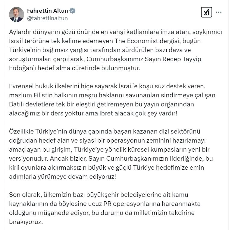 İletişim Başkanı Altun