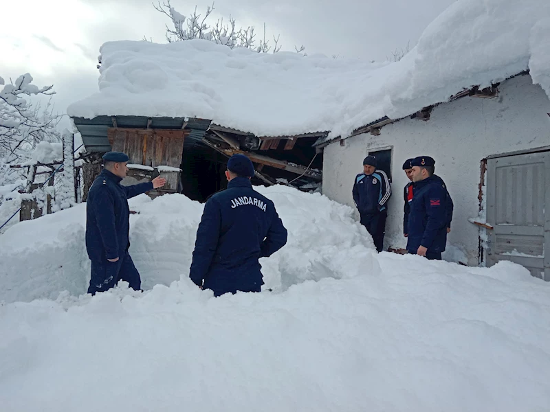 Ahırın çatısı çöktü; 9 büyükbaş hayvan kurtarıldı