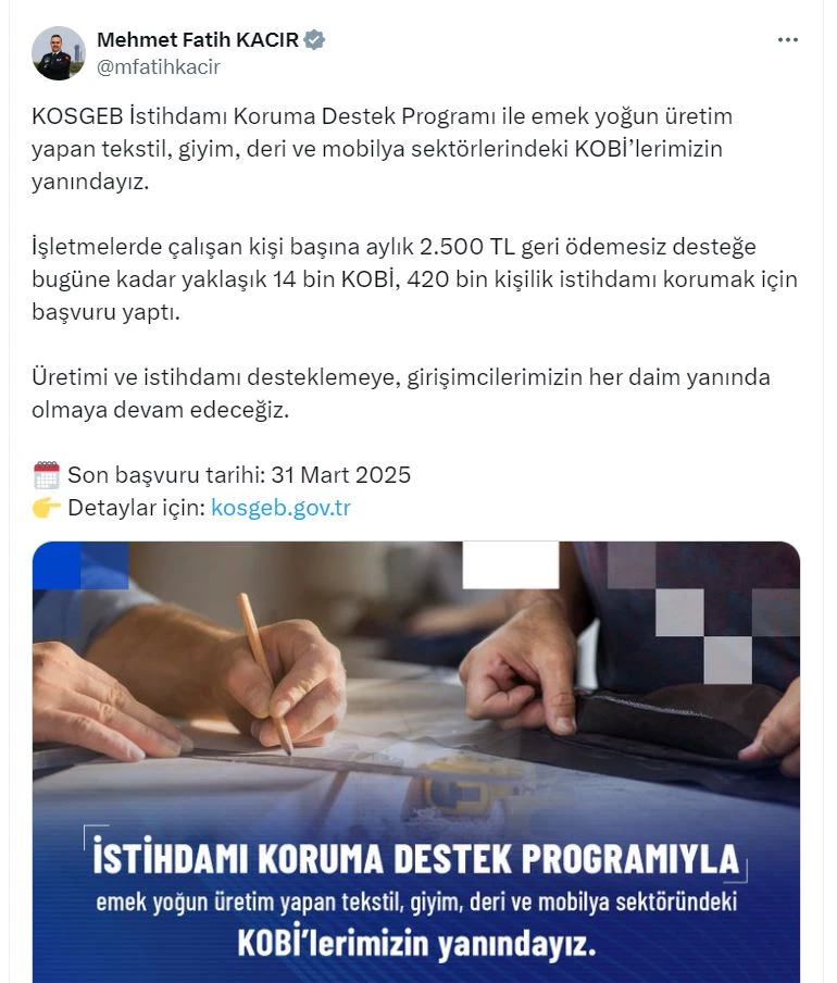 KOSGEB İstihdamı Koruma Destek Programı