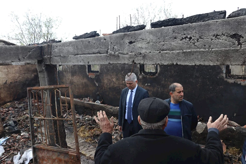 Edirne Tarım ve Orman Müdürü Bayazıt, yangın çıkan çiftlikte incelemede bulundu