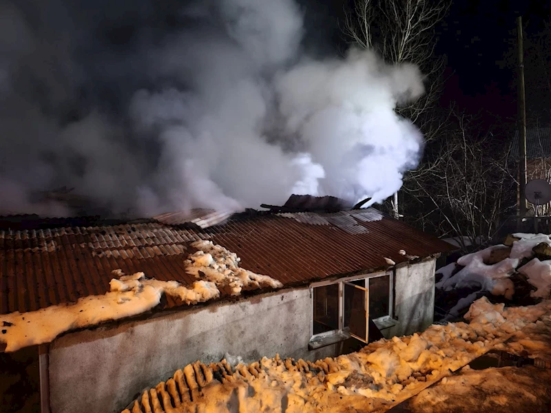 Sobadan çıkan yangında tek katlı ev küle döndü